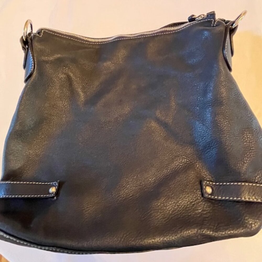 LAURA DI MAGGIO | Black Pebbled Leather Shoulder bag with Charm Padlock-EUC - Picture 6 of 15